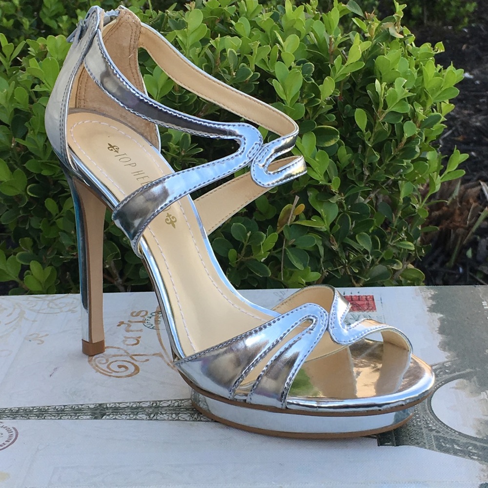 Top Heels Co Emma Silver Sandals